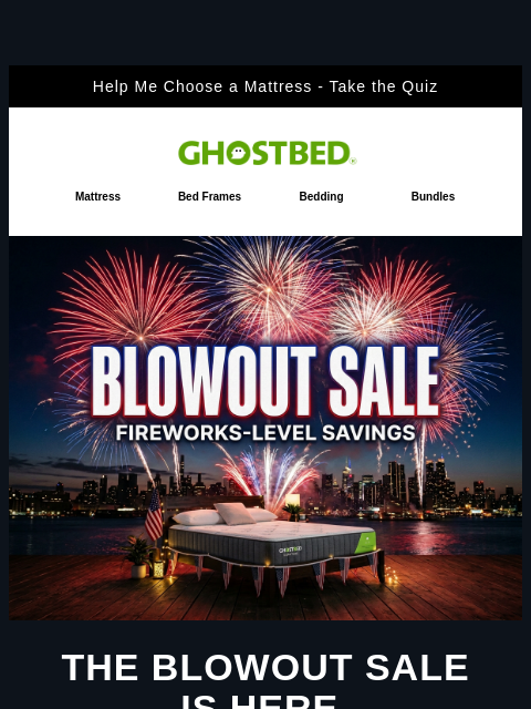 ghostbed newsletter: 🎆 BLOWOUT SALE: $250 Off Bundles