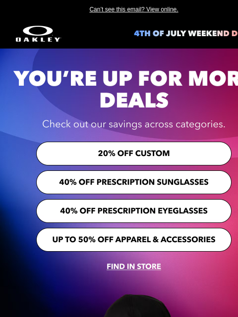 oakley newsletter: From 20% Off