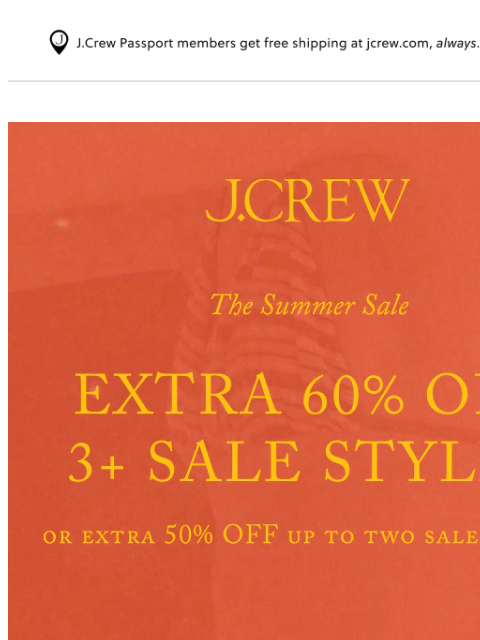 jcrew newsletter: Hot dogs, ice pops & up to extra 60% off sale!