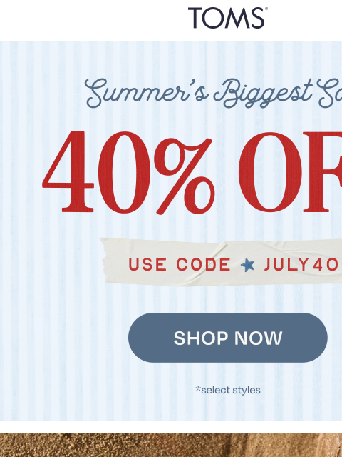 toms newsletter: Everyday Go-Tos: Starting at $39