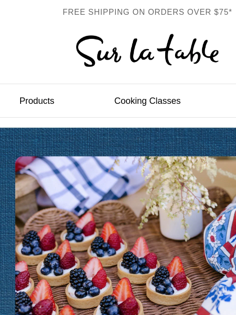 surlatable newsletter: Celebrate the 4th with 20% off your order.*