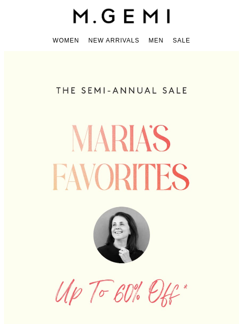 mgemi newsletter: Maria’s Favorites Are On Sale