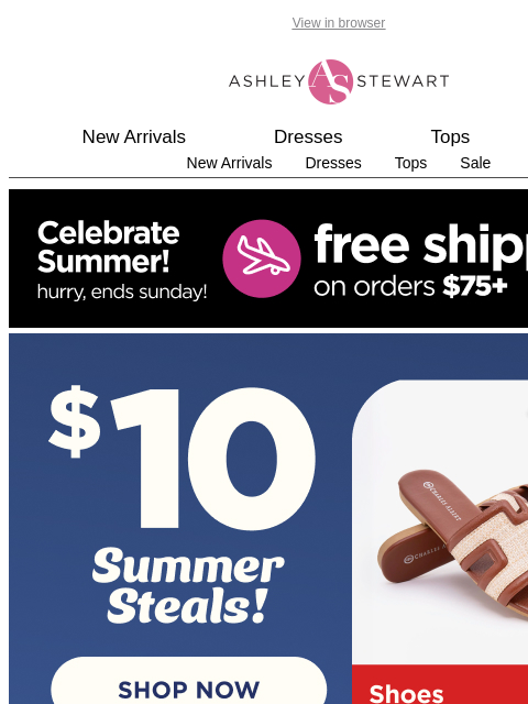 ashleystewart newsletter: LAST CALL⚠️$10 SUMMER STEALS ENDS TONIGHT👙🌊