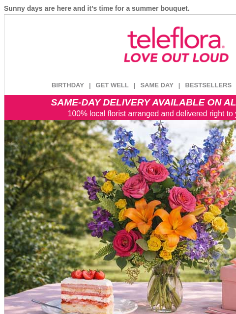 teleflora newsletter: 20% Off | Delight with Summer Vibes 😎