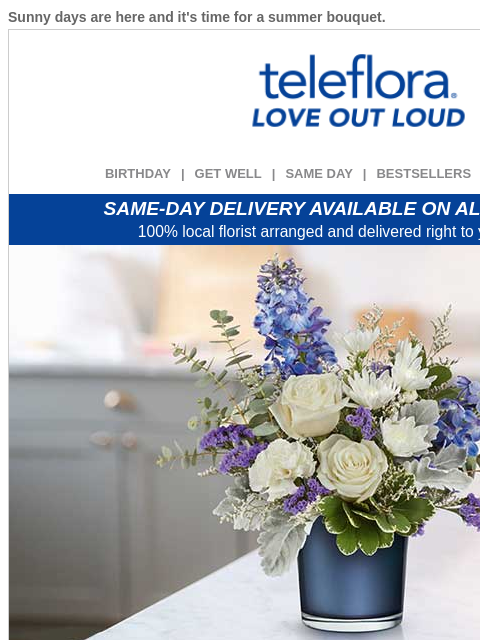 teleflora newsletter: 20% Off | Cool Summer Vibes 😎