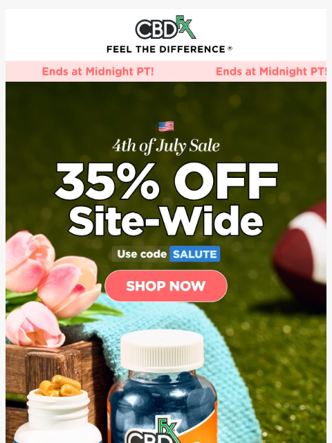 cbdfx newsletter: Almost over! 😱 SAVE 35% on all CBD & THC
