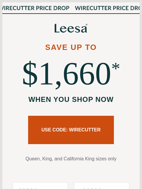 leesasleep newsletter: Locked In: Up to $1,660 Off!*