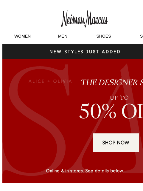 neimanmarcus newsletter: New names just landed at The Designer Sale