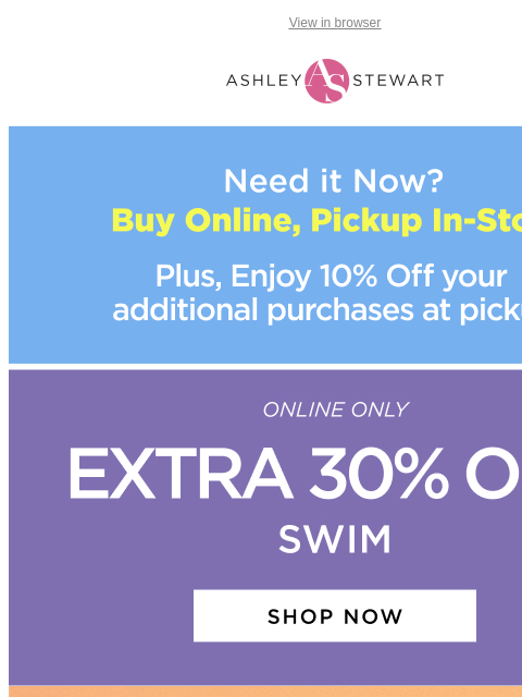 ashleystewart newsletter: Dive in! 🌊 New swim just landed!