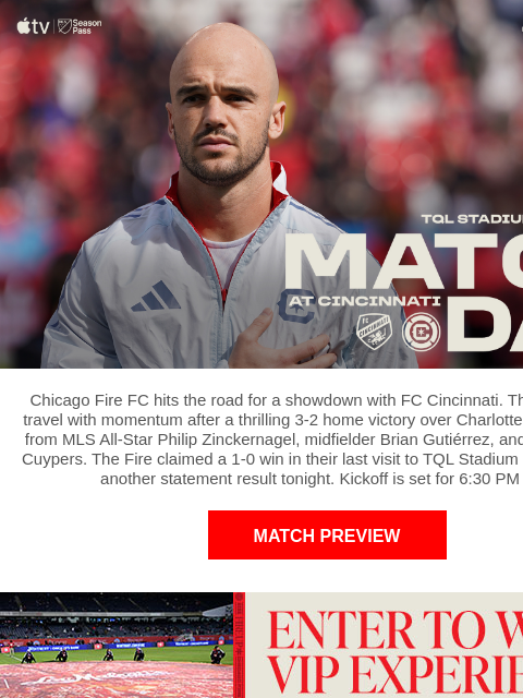 chicagofirefc newsletter: TONIGHT: Chicago Fire vs FC Cincinnati