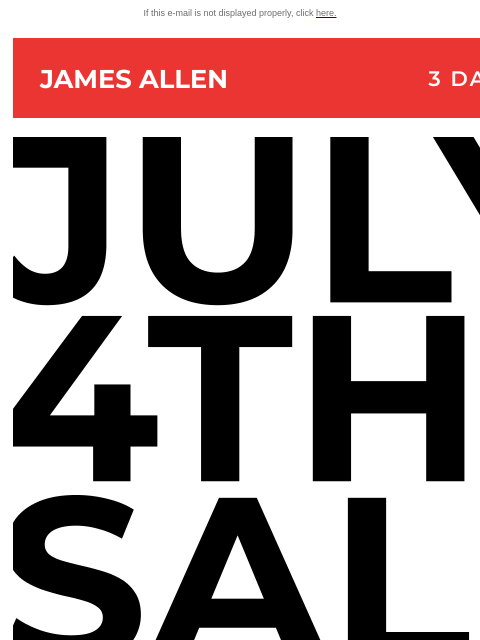 jamesallen newsletter: Sale Ending Soon. But Summer Isn’t.