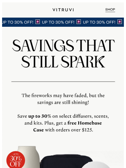 vitruvi newsletter: Sparklers Outside, Calm Inside ✨