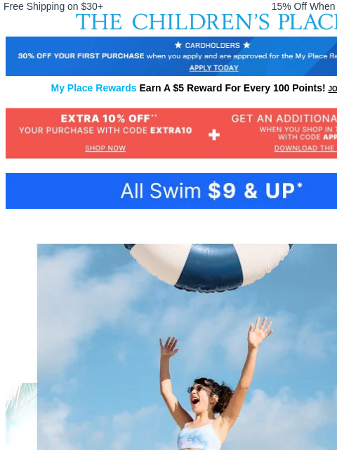 childrensplace newsletter: Suit Up in All the Best Summer Swim $9+ 👙☀️