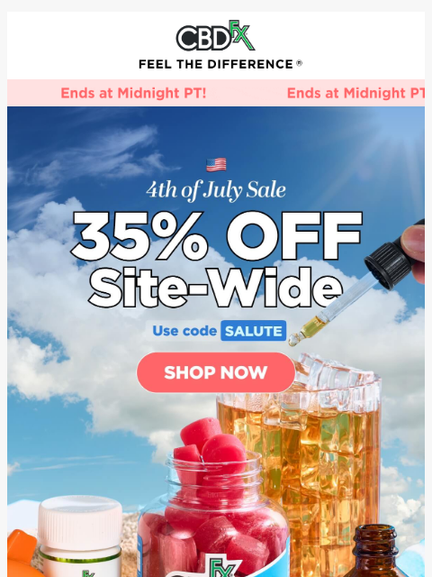 cbdfx newsletter: Final Day: 35% OFF 4th of July Sale! 🧨
