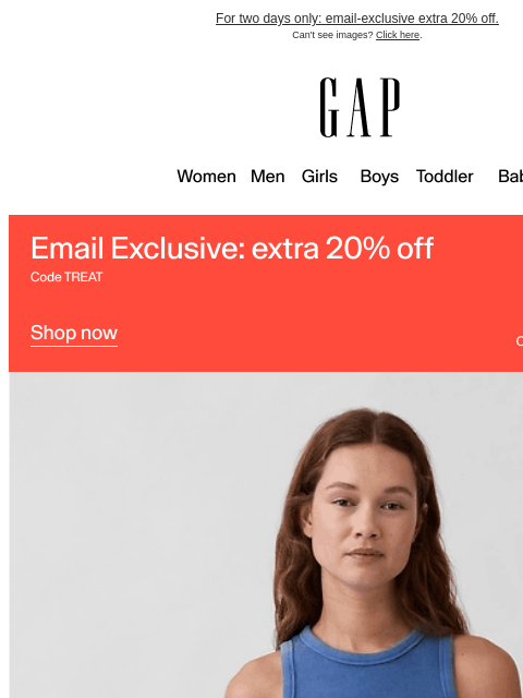 gap newsletter: Only once a year: up to 70% off at the Summer Sale