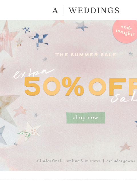 anthropologie newsletter: Extra 50% off ends TONIGHT!