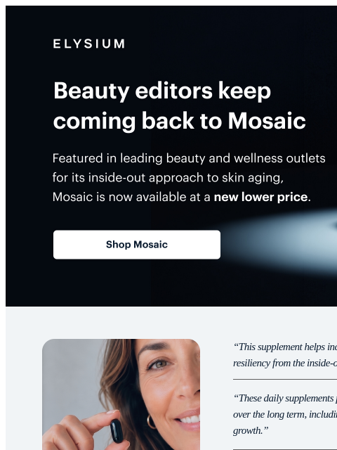 elysiumhealth newsletter: You’ve seen Mosaic everywhere. Now we dropped the ...