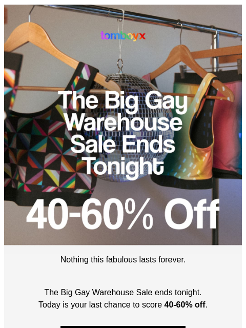 tomboyx newsletter: Ends Tonight  🪩 40-60% Off