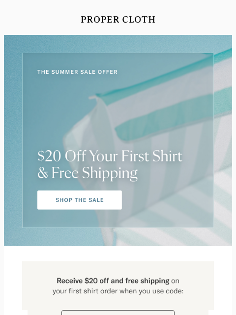 propercloth newsletter: Your Exclusive Sale Offer