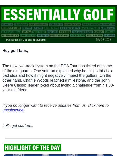 newsbreakexpress newsletter: New PGA Tour Has Major Winner Worried