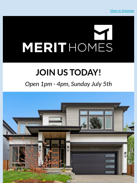 merithomesinc newsletter: OPEN HOUSE TODAY: Kivo Lot 3. 1pm - 4pm