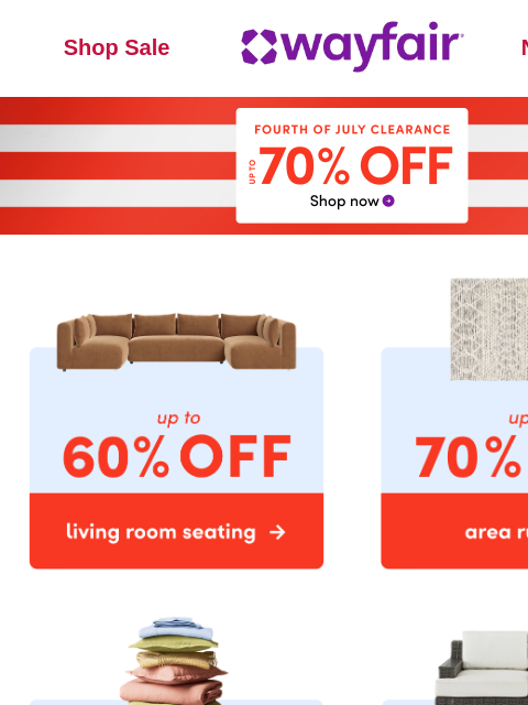 wayfair newsletter:  ⌛ (Almost) LAST CALL for UP TO 70% OFF ⌛