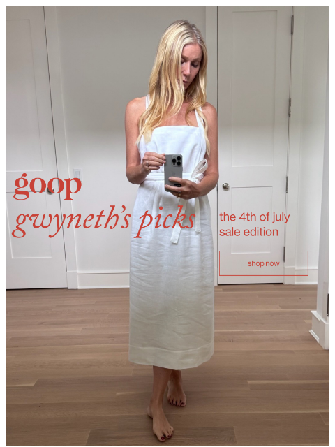 goop newsletter: Gwyneth’s sale picks