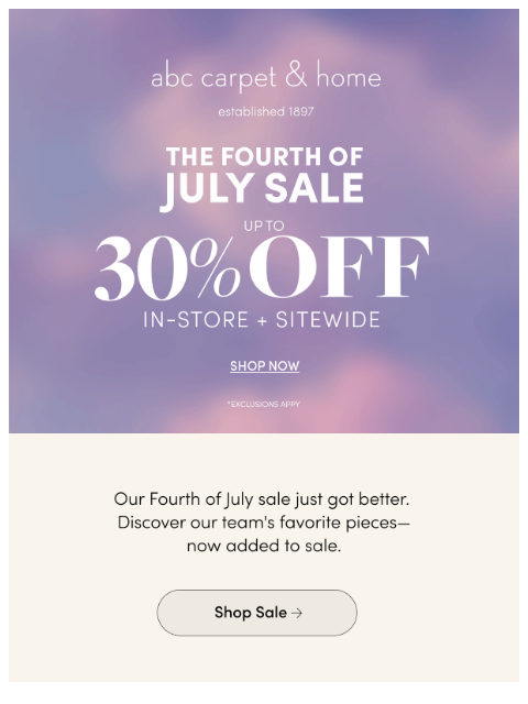 abchome newsletter: New Styles Added to Sale!