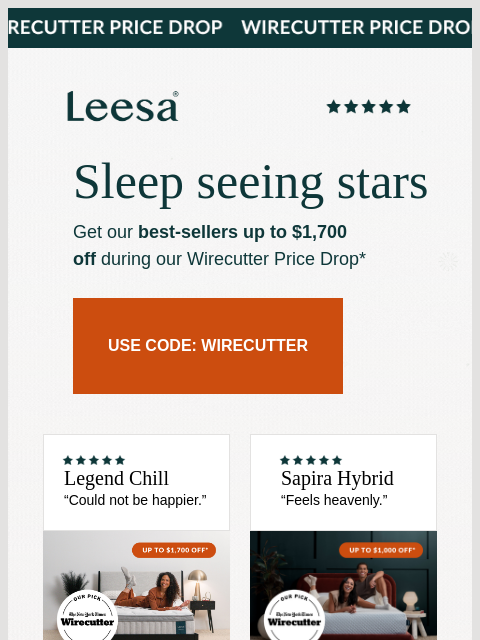 leesasleep newsletter: Major praise, major savings