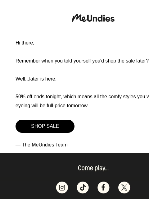 meundies newsletter: HBD America Sale Ends Tonight