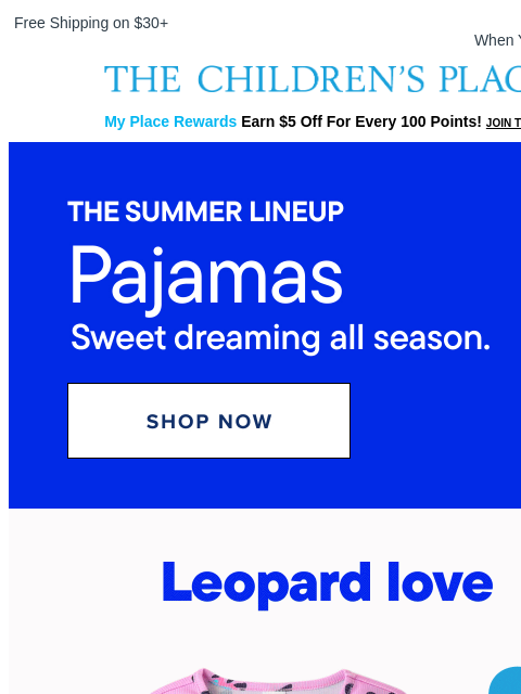 childrensplace newsletter: Must-Have Pajamas for Summertime 😴