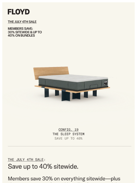 floydhome newsletter: Shop our sleep configurations