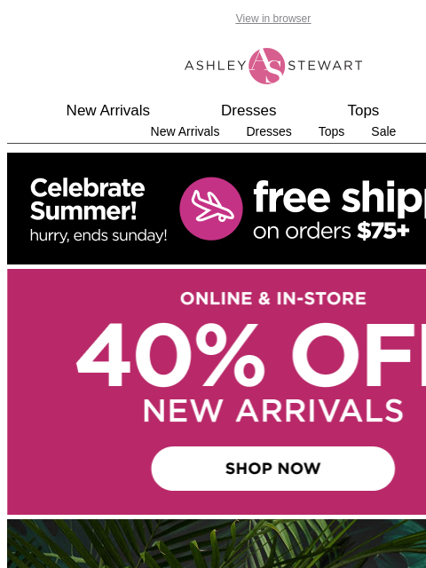ashleystewart newsletter: 👀 See it here first ❗️ New styles just landed!