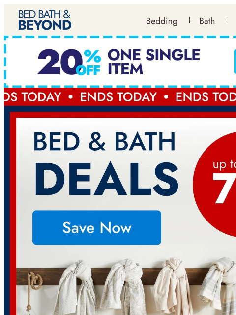 bedbathandbeyond newsletter: Last day for bed & bath deals!