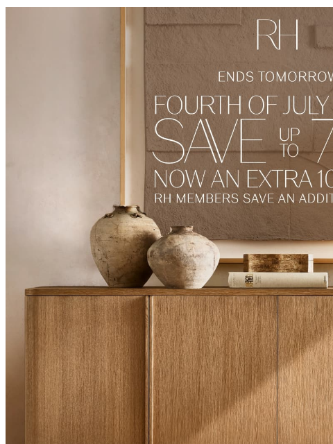 rh newsletter: Now Enjoy an Extra 10% Off All Sale Items. Members...