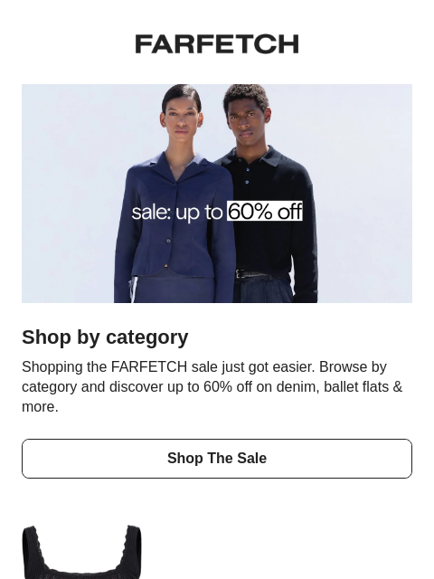 farfetch newsletter: Save up to 60% on denim & more