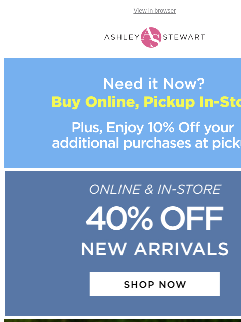 ashleystewart newsletter: NEWNESS is here and it's time to shop🛍️🛒