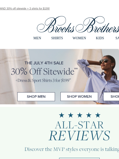 brooksbrothers newsletter: Seeing (five) stars: Top-reviewed styles
