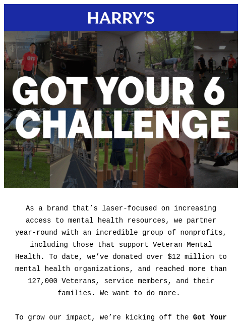 harrys newsletter: Rep it out for Veteran Mental Health