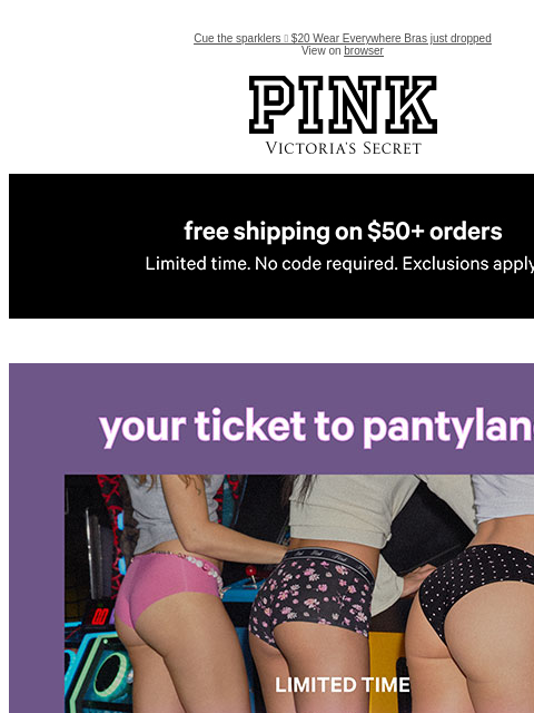 vspink newsletter: You're Invited 💌 10/$40 Pantyland