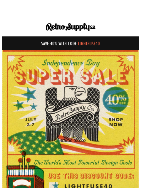 retrosupply newsletter: Last Chance to Grab 40% Off Everything