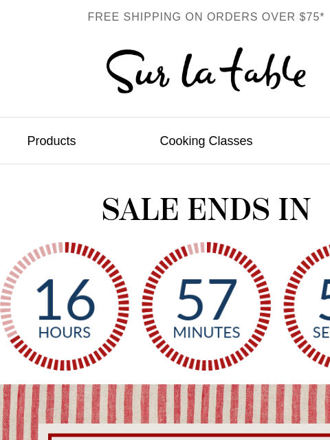 surlatable newsletter: Hi there, 20% off your order* ends tonight.