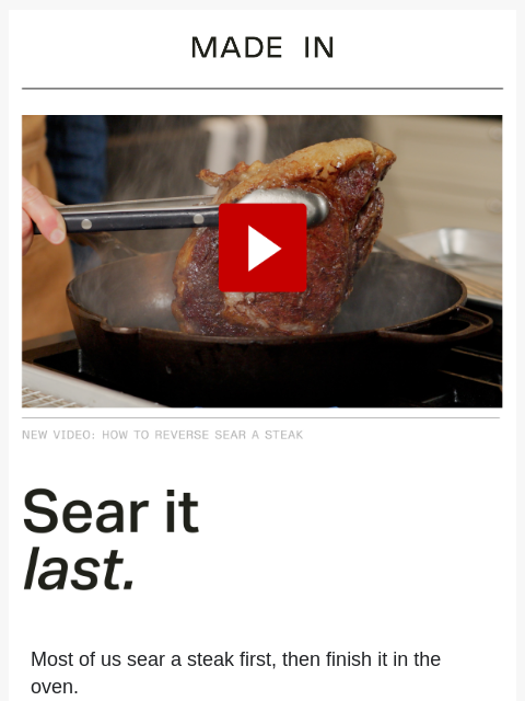 madeincookware newsletter: The Secret to Steakhouse Results