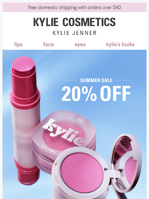 kyliecosmetics newsletter: ends at MIDNIGHT: 20% OFF 🎆