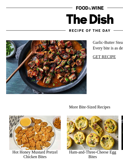 foodandwine newsletter: Garlic-Butter Steak Bites