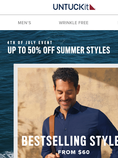 untuckit newsletter: Our No.1 All-Time Styles—Now 30% Off!!! 👕