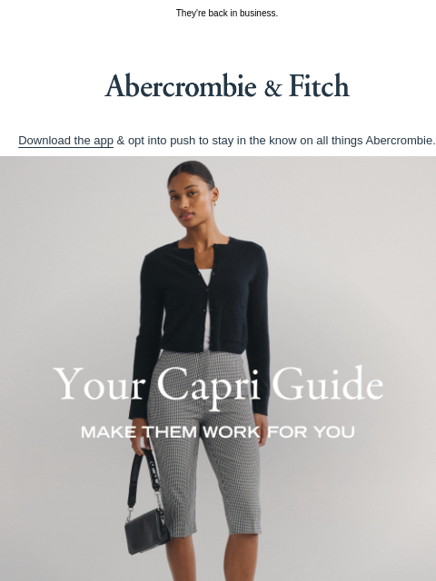abercrombie newsletter: A CAPRI COMEBACK.