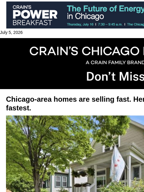 crainalerts newsletter: Home inventory drought speeds up sales