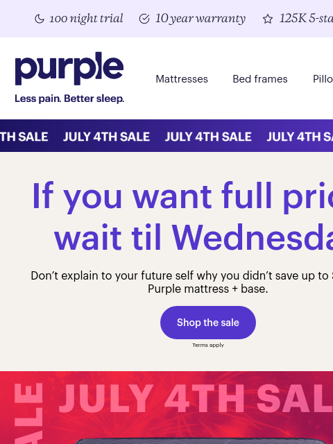 purple newsletter: Oh man you missed the sale. Kidding.