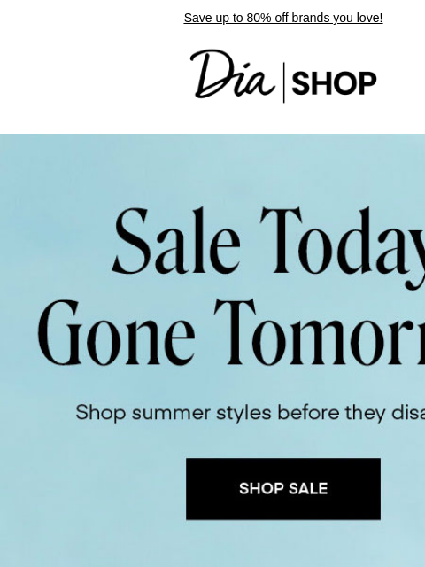 Save up to 80% off brands you love!​ Dia & Co Shop Style freedom through a life well-lived. TOPS DRESSES NEW ARRIVALS SALE Recipient: brands.news.subscription@gmail.com View in Your Browser Our